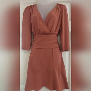 ASOS Rust Mini Dress with Wrap Front